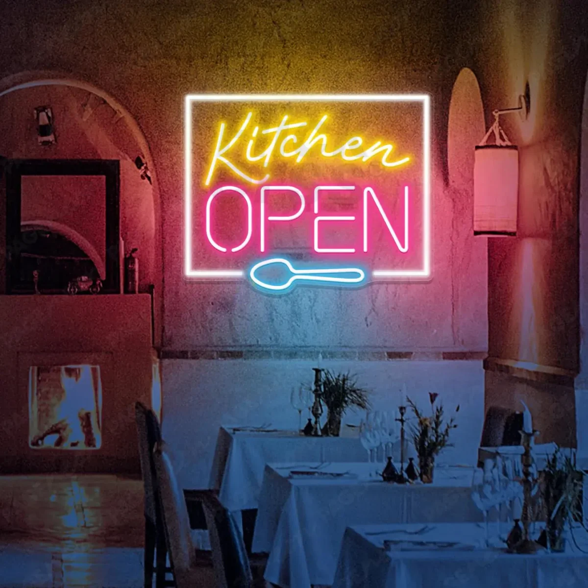 Kitchen is open sign