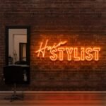 orange "HAIR STYLIST" Neon Sign For Hair Salons & BarberShops