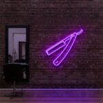 purple "RAZOR BLADE" Neon Sign For Hair Salons & BarberShops