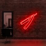 red "RAZOR BLADE" Neon Sign For Hair Salons & BarberShops