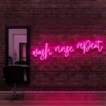 pink "WASH RINSE REPEAT" Neon Sign For Hair Salons & BarberShops