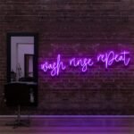 purple "WASH RINSE REPEAT" Neon Sign For Hair Salons & BarberShops