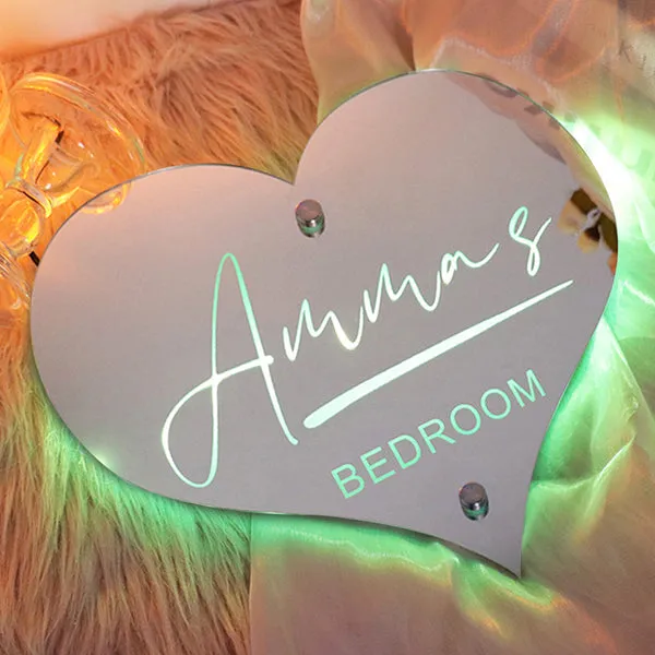 Heart Mirror Name sign